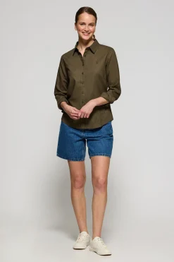 Polo Club Chemises*Chemise Regular en lin et coton avec broderie Rigby Go Vert Foncé