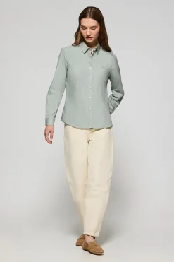 Polo Club Chemises*Chemise slim fit en popeline à logo Vert jade