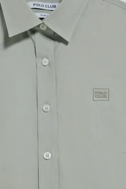 Polo Club Chemises*Chemise slim fit en popeline à logo Vert jade