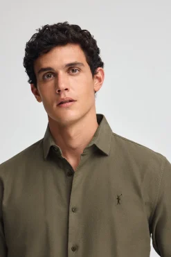 Polo Club Chemises*Chemise vert kaki à coupe slim et col italien avec logo Rigby Go Vert militaire