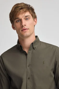 Polo Club Chemises*Chemise vert kaki en popeline et coupe regular avec logo Rigby Go Vert militaire