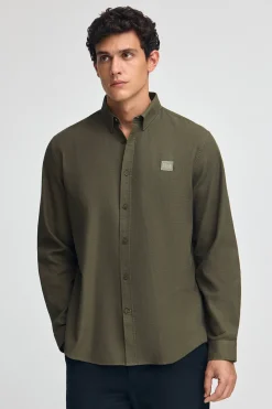 Polo Club Chemises*Chemise vert olive à coupe regular col boutonné et logo Olive Verte