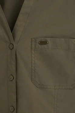 Polo Club Chemises*Chemise vert olive à coupe slim et col en V Olive Verte