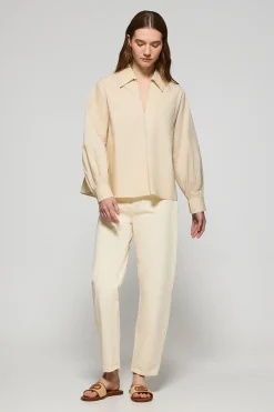 Polo Club Chemises*Chemisier Solar en coton avec détail brodé Beige
