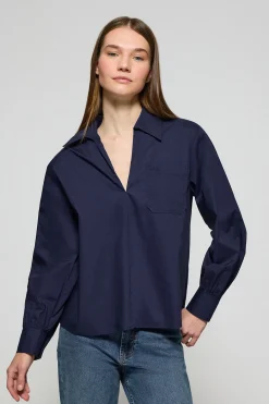 Polo Club Chemises*Chemisier Solar en coton avec détail brodé Bleu Marine