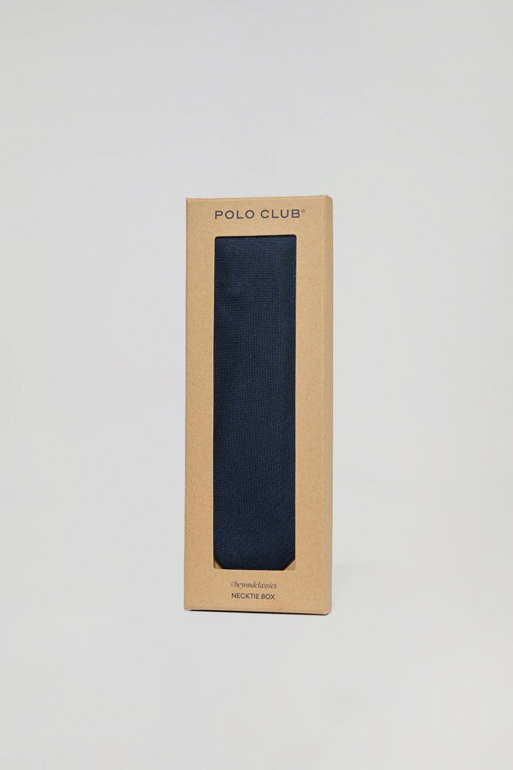 Polo Club Accessoires*Cravate en soie bleue unie avec logo Bleu Marine
