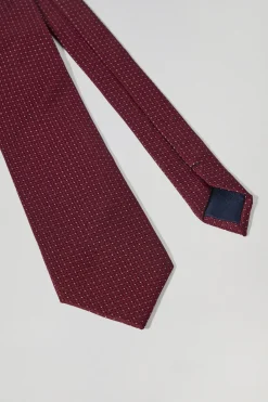 Polo Club Accessoires*Cravate en soie grenat avec logo Bourgogne