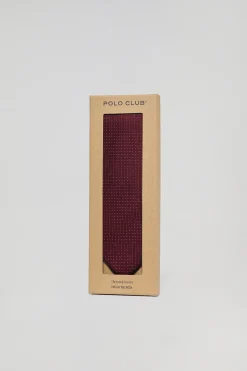 Polo Club Accessoires*Cravate en soie grenat avec logo Bourgogne