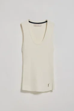 Polo Club Pulls*Débardeur côtelé avec broderie Rigby Go Beige