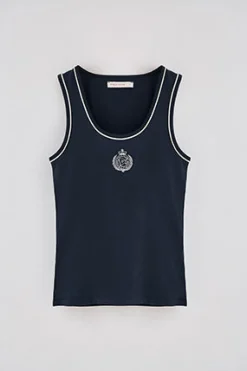 Polo Club T-Shirts*Débardeur avec écusson nautique Bleu Marine