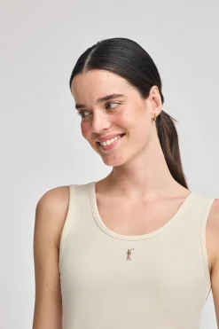 Polo Club T-Shirts*Débardeur écru avec broderie Rigby Go Beige