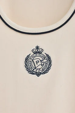Polo Club T-Shirts*Débardeur écru avec écusson nautique Beige