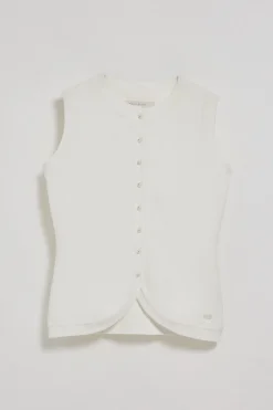 Polo Club Pulls*Gilet en maille Lalisa boutonné avec bouton nacré Beige
