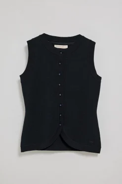 Polo Club Pulls*Gilet en maille Lalisa boutonné avec bouton nacré Bleu Marine