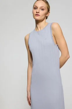 Polo Club Robes*Longue robe e en côtes brodée d’un monogramme Bleu