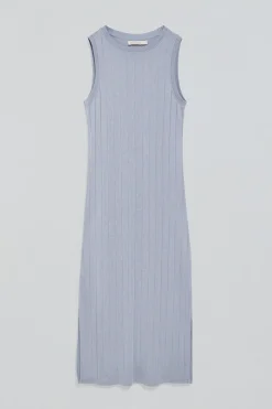 Polo Club Robes*Longue robe e en côtes brodée d’un monogramme Bleu