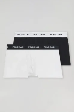 Polo Club Packs*Lot de deux boxers blanc et noir avec logo Multicolore