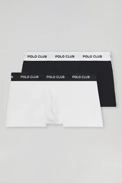 Polo Club Packs*Lot de deux boxers blanc et noir avec logo Multicolore