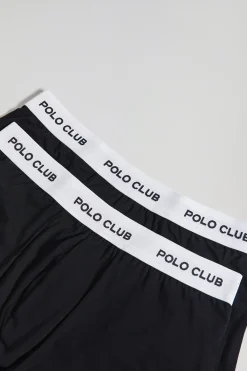 Polo Club Packs*Lot de deux boxers noirs avec logo Noir-Blanc