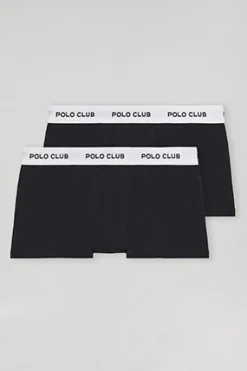 Polo Club Packs*Lot de deux boxers noirs avec logo Noir-Blanc