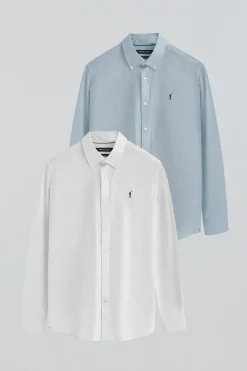 Polo Club Chemises|Packs*Lot de deux chemises bleu ciel et blanche à coupe regular avec logo Rigby Go Multicolore