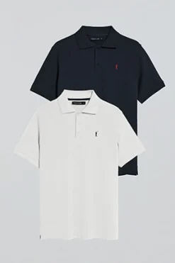 Polo Club Packs|Polos*Lot de deux polos à trois boutons bleu marine et blanc avec logo Rigby Go Multicolore