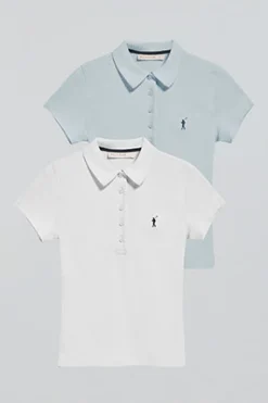Polo Club Polos|Packs*Lot de deux polos bleu clair et blanc avec logo Rigby Go Multicolore