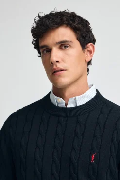 Polo Club Pulls|Packs*Lot de deux pulls en maille tressée en laine mélangée bleu marine et noir pour homme avec broderie Rigby Go Multicolore