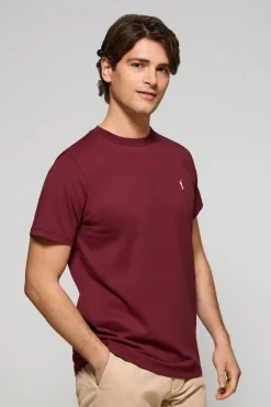 Polo Club T-Shirts|Packs*Lot de deux T-shirts grenat et bleu denim à col ras du cou et logo brodé Rigby Go Multicolore