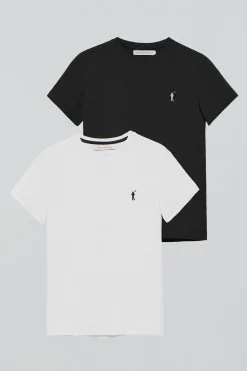 Polo Club Packs|T-Shirts*Lot de deux T-shirts noir et blanc à manches courtes et à logo brodé Rigby Go Multicolore