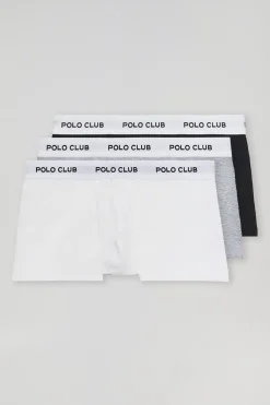 Polo Club Packs*Lot de trois boxers noir, gris et blanc avec logo Multicolore