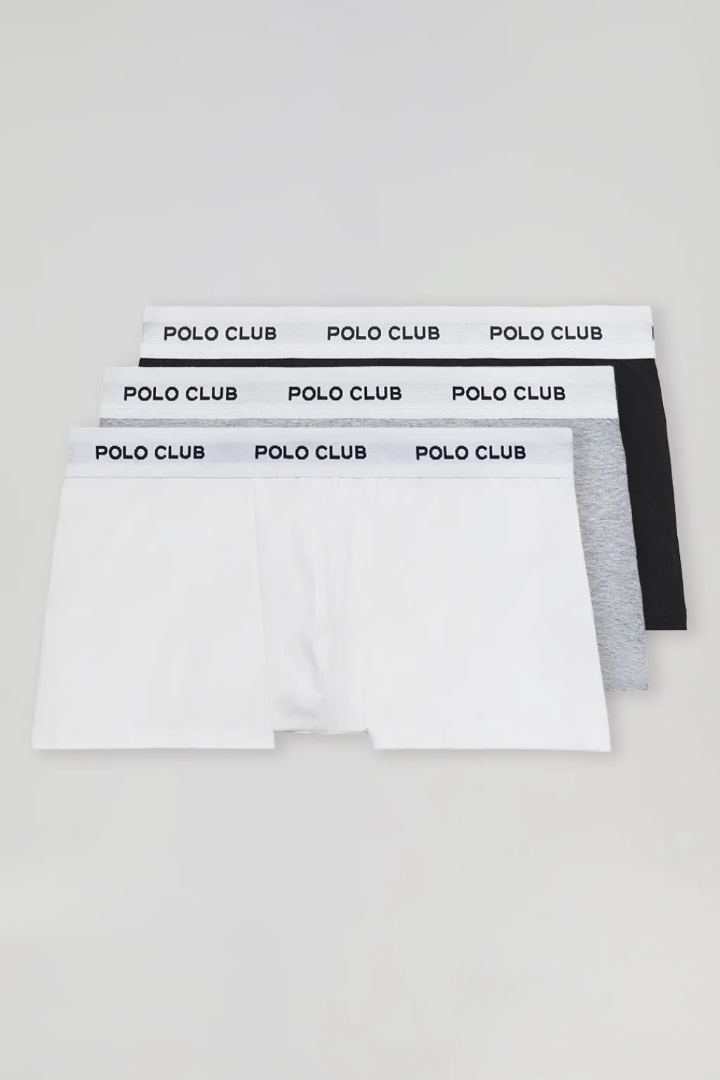 Polo Club Packs*Lot de trois boxers noir, gris et blanc avec logo Multicolore