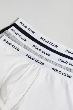 Polo Club Packs*Lot de trois boxers noir, gris et blanc avec logo Multicolore