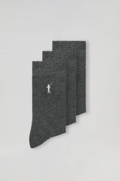 Polo Club Packs*Lot de trois paires de chaussettes avec logo Rigby Go Gris Foncé