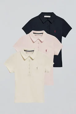 Polo Club Polos|Packs*Lot de trois polos bleu marine, couleur écru et rose avec logo Rigby Go Multicolore