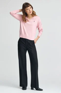 Polo Club Pulls|Packs*Lot pour femme de deux pulls noir et rose chiné à col en V en laine mélangée avec broderie Rigby Go Multicolore