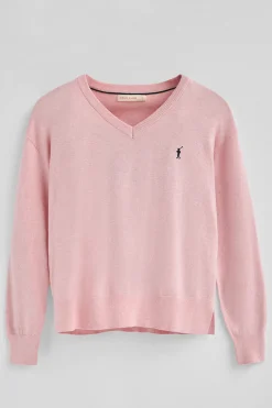 Polo Club Pulls|Packs*Lot pour femme de deux pulls noir et rose chiné à col en V en laine mélangée avec broderie Rigby Go Multicolore