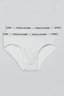 Polo Club Packs*Lots de deux slips s avec détail Blanc