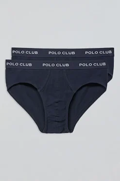 Polo Club Packs*Lots de deux slips avec détail Bleu Marine