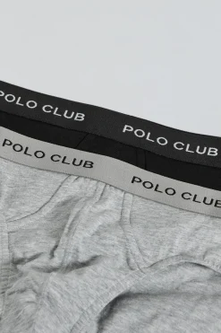 Polo Club Packs*Lots de deux slips noir et gris avec détail Multicolore