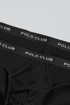 Polo Club Packs*Lots de deux slips s avec détail Noir