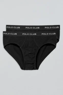 Polo Club Packs*Lots de deux slips s avec détail Noir