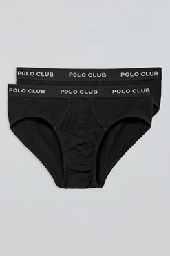 Polo Club Packs*Lots de deux slips s avec détail Noir