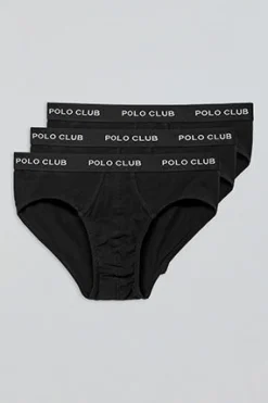 Polo Club Packs*Lots de trois slips s avec détail Noir