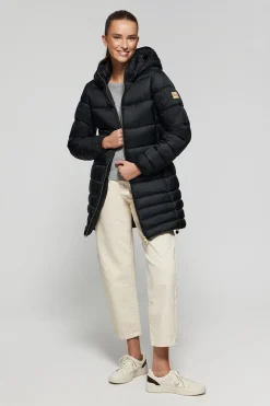 Polo Club Vestes*Manteau Corinne ultralight avec capuche et logo Noir