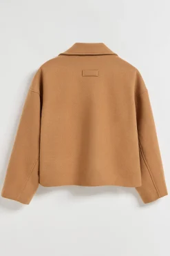 Polo Club Vestes*Manteau court en toile de couleur croisé et boutonné avec détails Camel