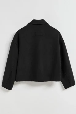 Polo Club Vestes*Manteau court en toile croisé et boutonné avec détails Noir