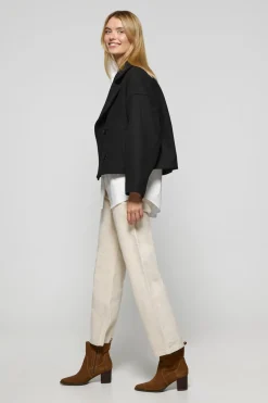 Polo Club Vestes*Manteau court en toile croisé et boutonné avec détails Noir
