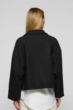 Polo Club Vestes*Manteau court en toile croisé et boutonné avec détails Noir