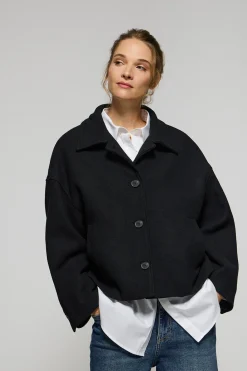 Polo Club Vestes*Manteau court Lita boutonné avec détails Noir